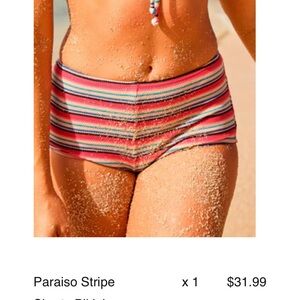 Roxy Paraiso Stripe Pink Multi Swim Bike Shorts